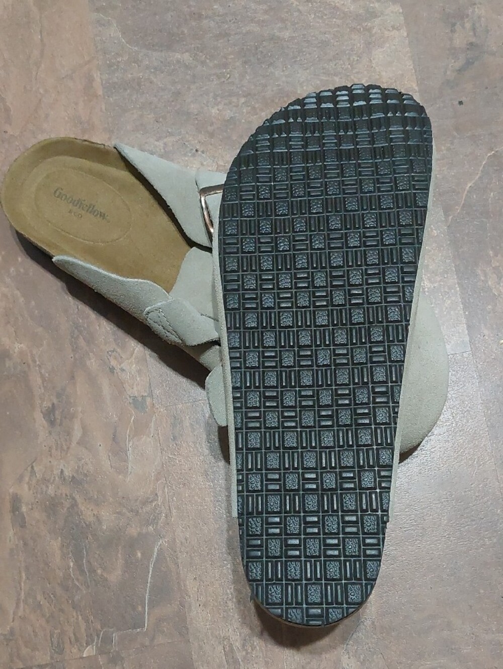 Goodfellow &CO Suede Buckle Slip-On Clogs in Light Tan - Picture 2 of 2